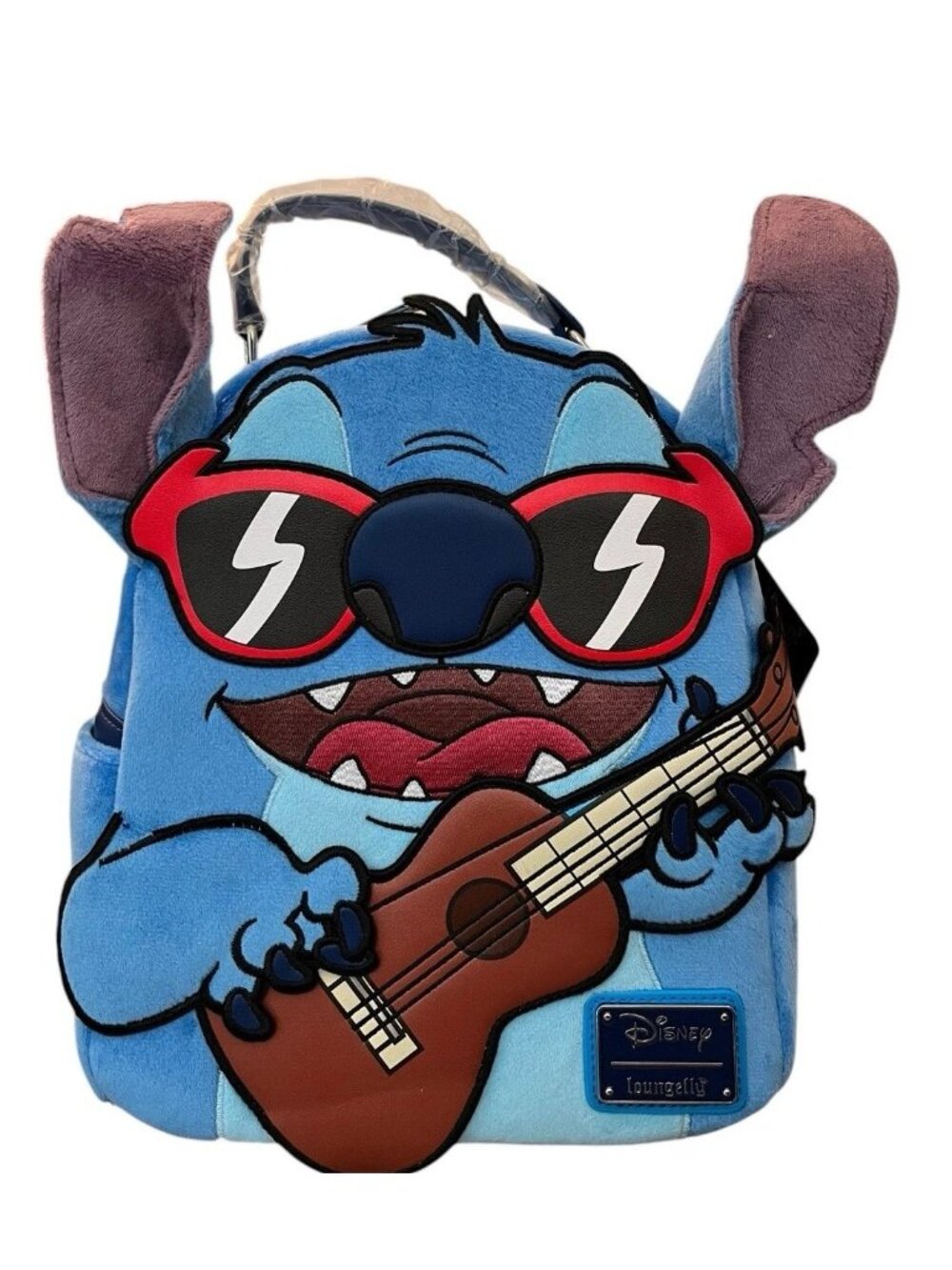 Loungefly Disney Lilo & Stitch Ukulele Faux Suede Mini Backpack Sunglasses NWT
